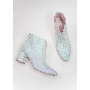NEW Kate Whitcomb Bailee Sparkly Rhinestone Block High Heel Shoe Boot Bootie 7